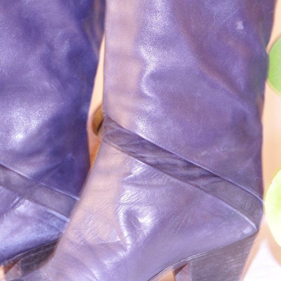 ARNOLD CHURGIN Blue Knee high boots - Picture 2 of 4